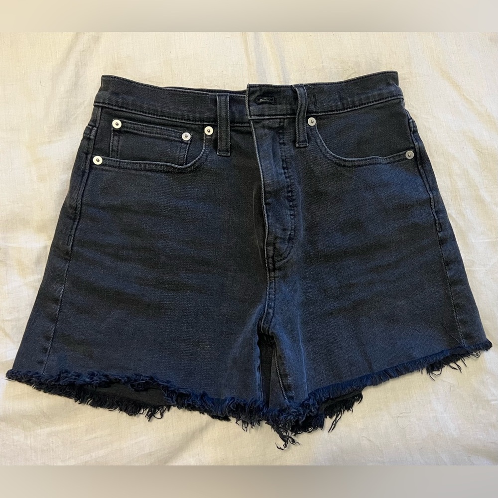 Madewell High Rise Black Denim Shorts 26”